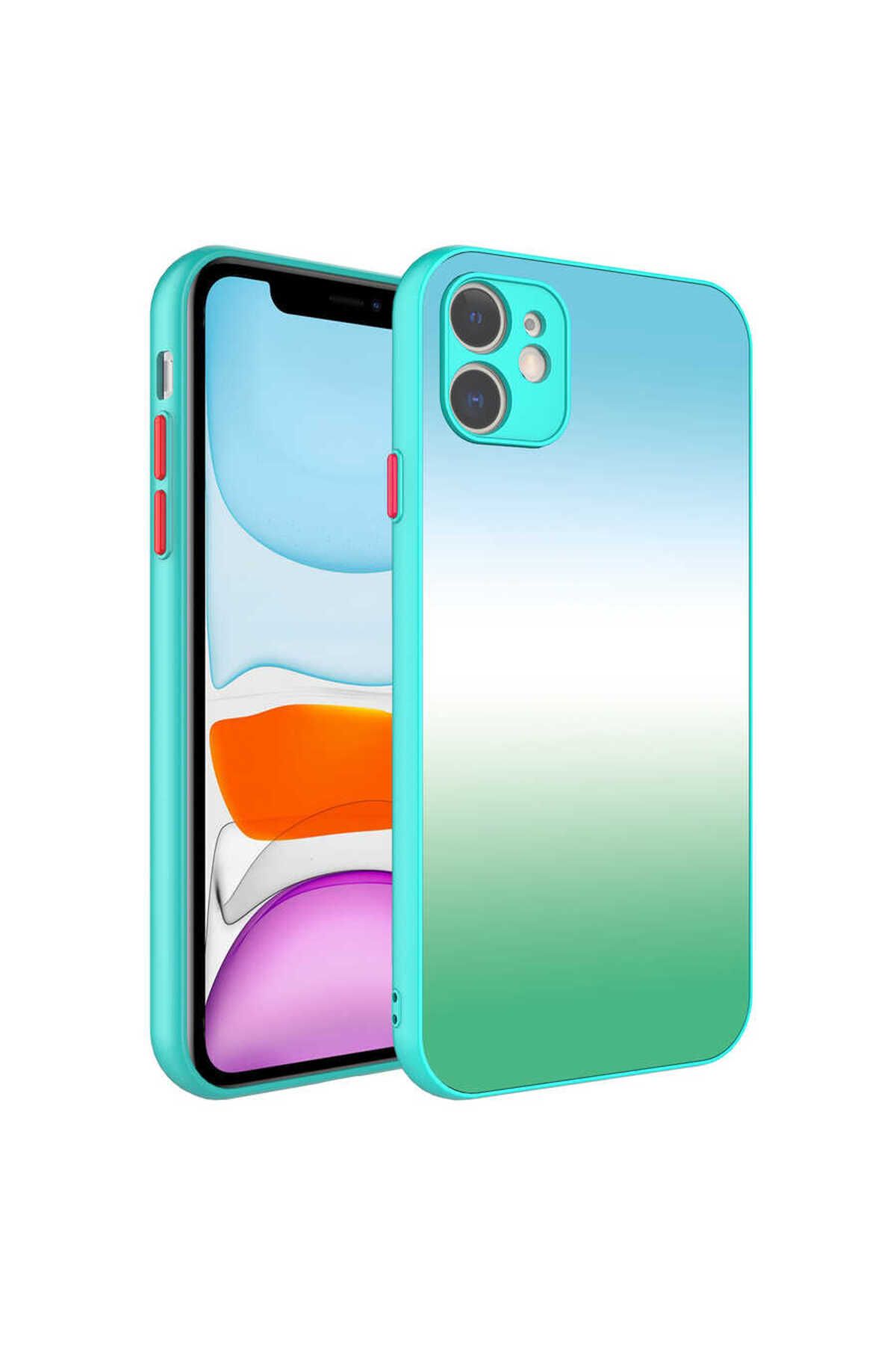 iPhone 11 Uyumlu Kamera Korumalı Renkli Temperli Zore X-Cam Kılıf-NO13