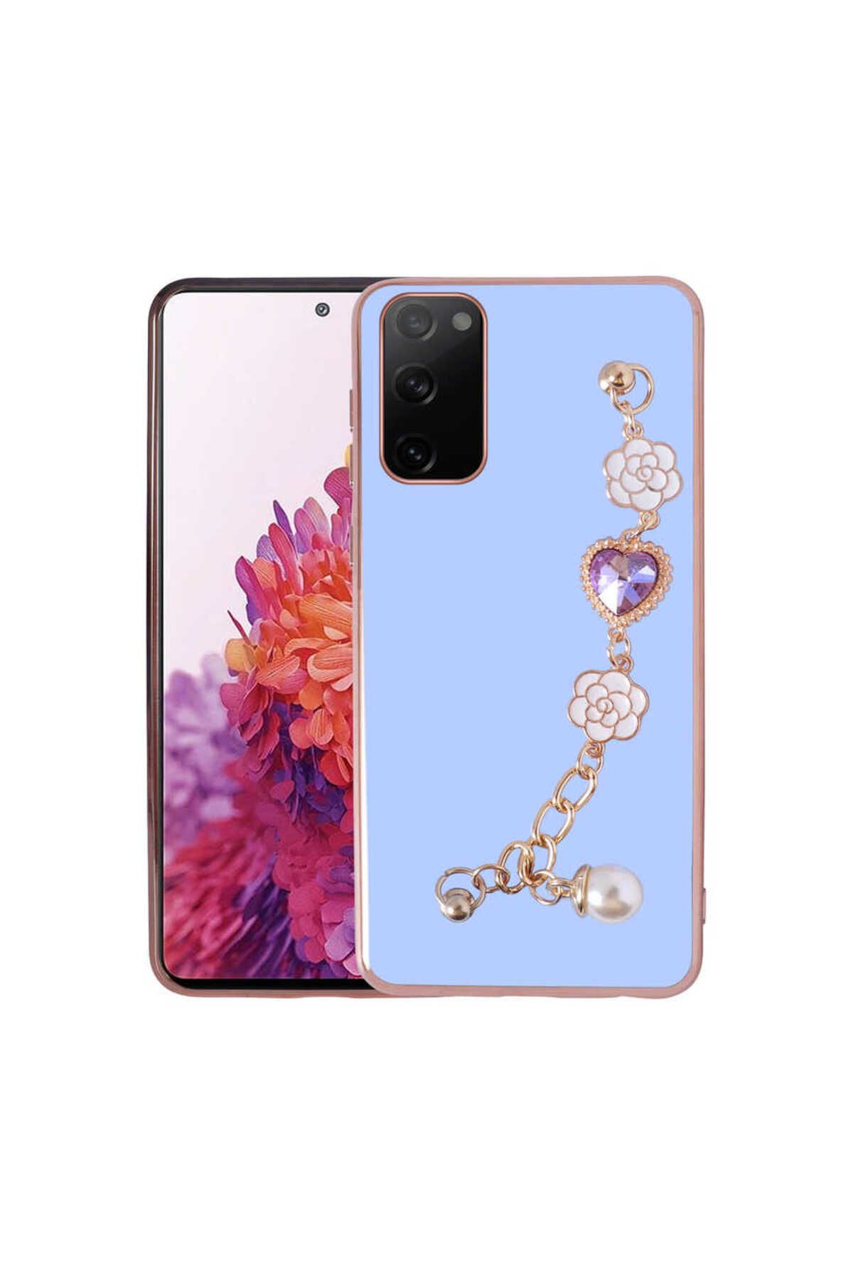 Galaxy S20 FE Uyumlu El Tutamaçlı Kamera Korumalı Zore Taka Silikon Kılıf-Mor