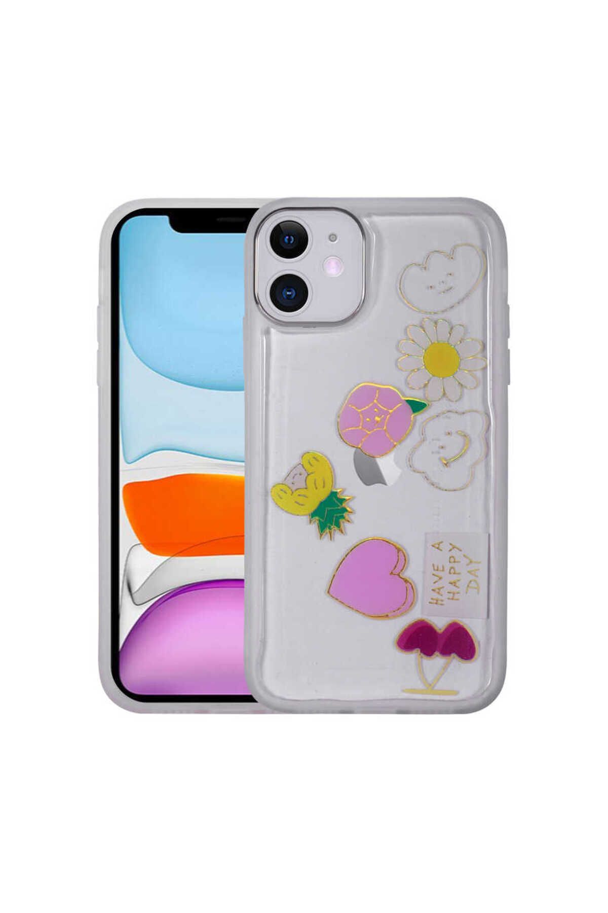 iPhone 11 Uyumlu Figürlü Desenli Işıltılı Sert Zore Sos Kılıf-NO3