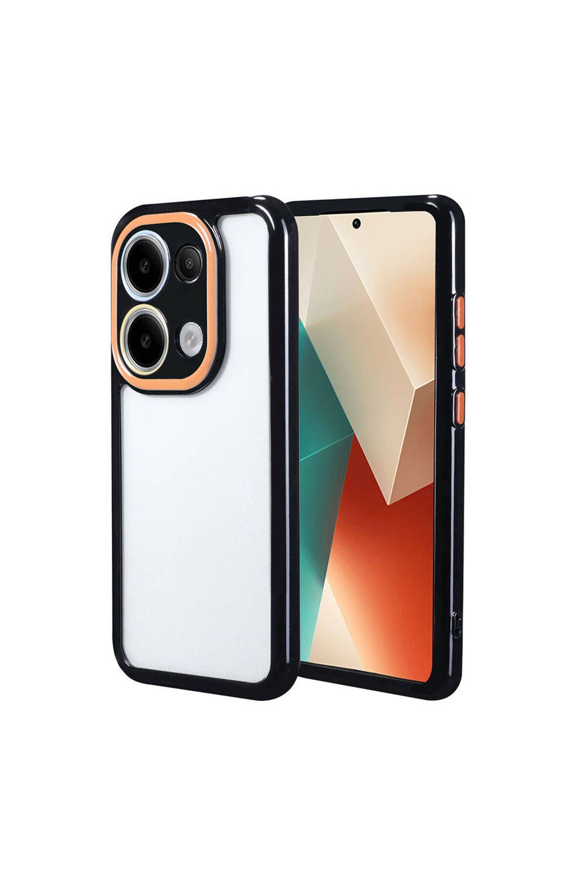 Xiaomi Redmi Note 13 4G Kılıf Kamera Korumalı Renkli Kenar ve Çerçeve Tasarımlı Zore Vitamin Kapak-S