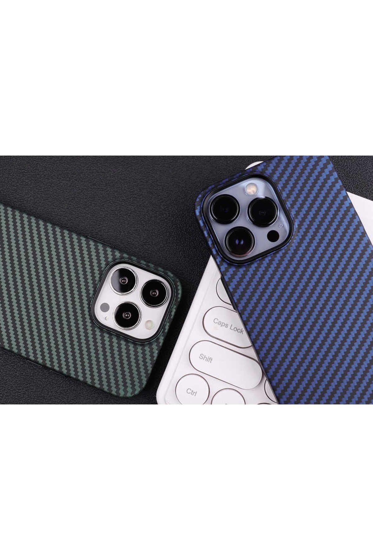 iPhone 12 Pro Max Uyumlu Karbon Fiber Tasarımlı Zore Karbono Kılıf-Lacivert iPhone 12 Pro Max Uyumlu Karbon Fiber Tasarımlı Zore Karbono Kılıf-Lacivert