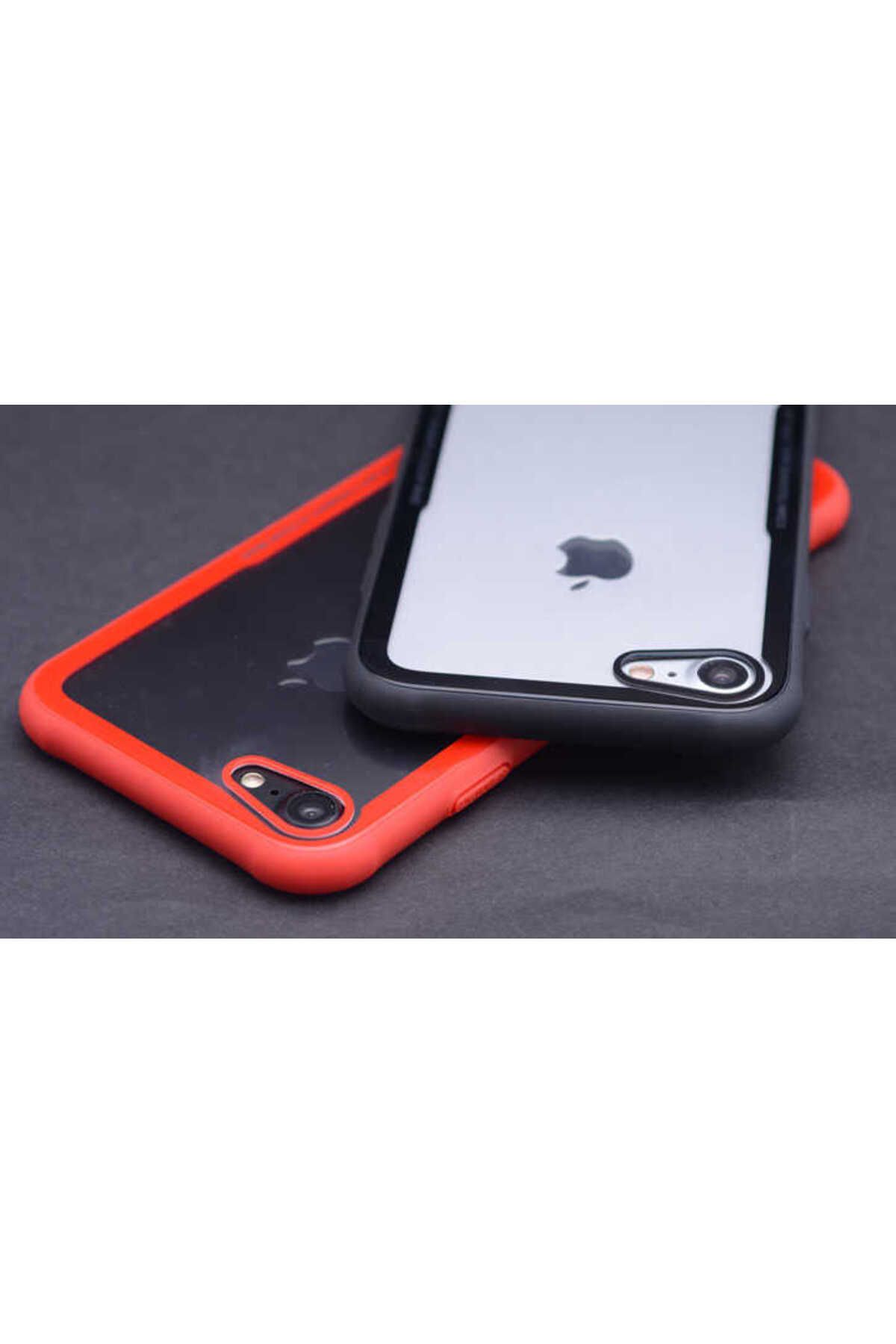 iPhone SE 2022 Uyumlu Zore Craft Arka Kılıf-Kırmızı