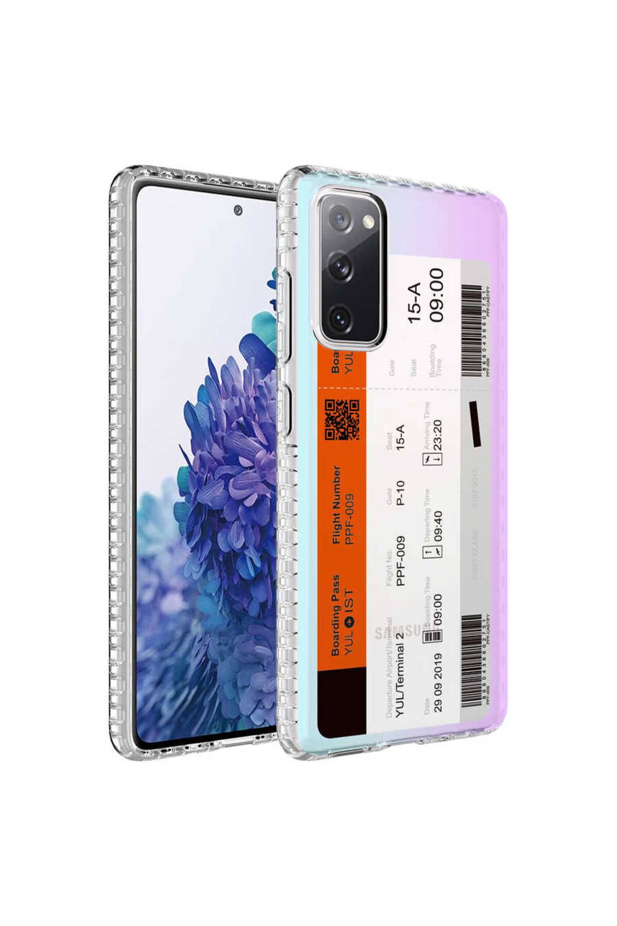 Galaxy S20 FE Uyumlu Airbag Kenarlı Renkli Desenli Silikon Zore Elegans Kılıf-NO1