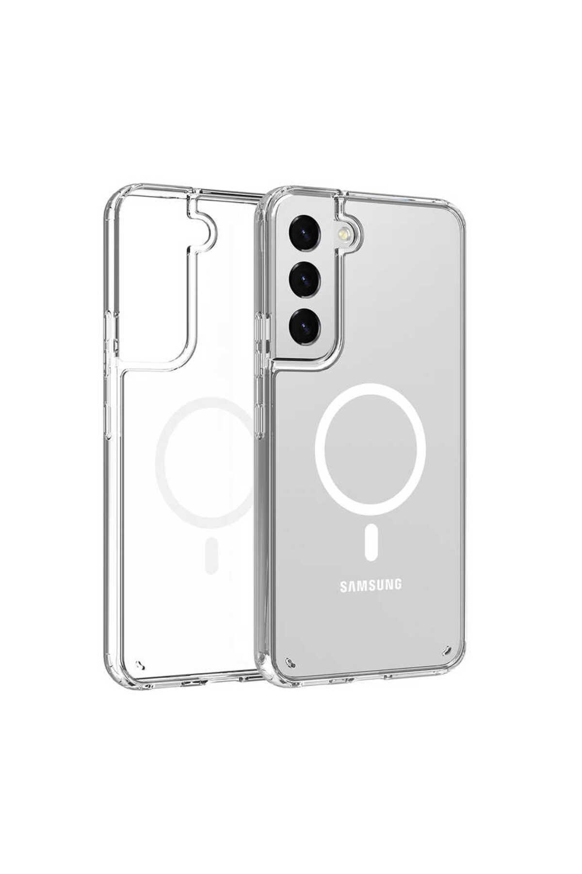Galaxy S22 Plus Uyumlu Zore Tacsafe Wireless Kılıf-Renksiz