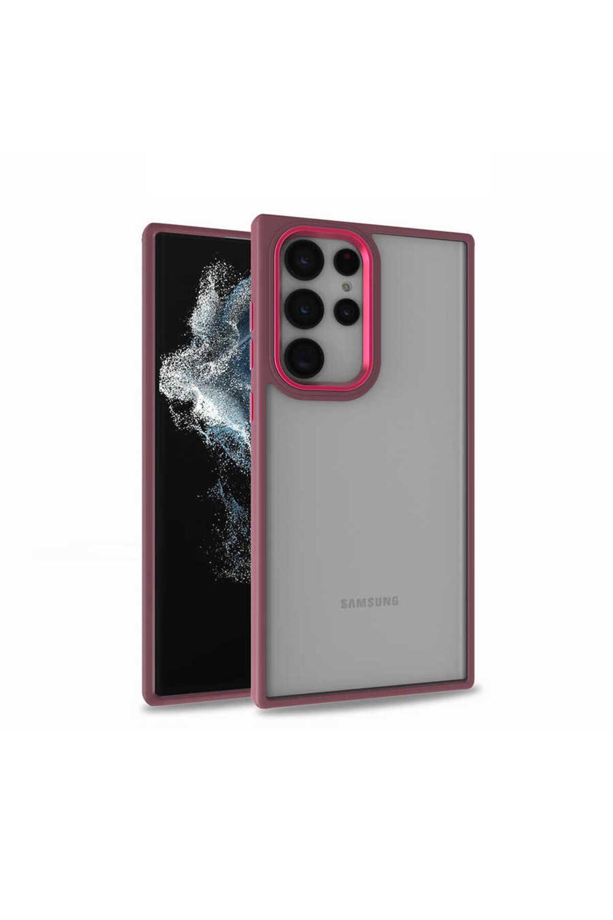 Galaxy S22 Ultra Uyumlu Zore Flora Kılıf-Kırmızı