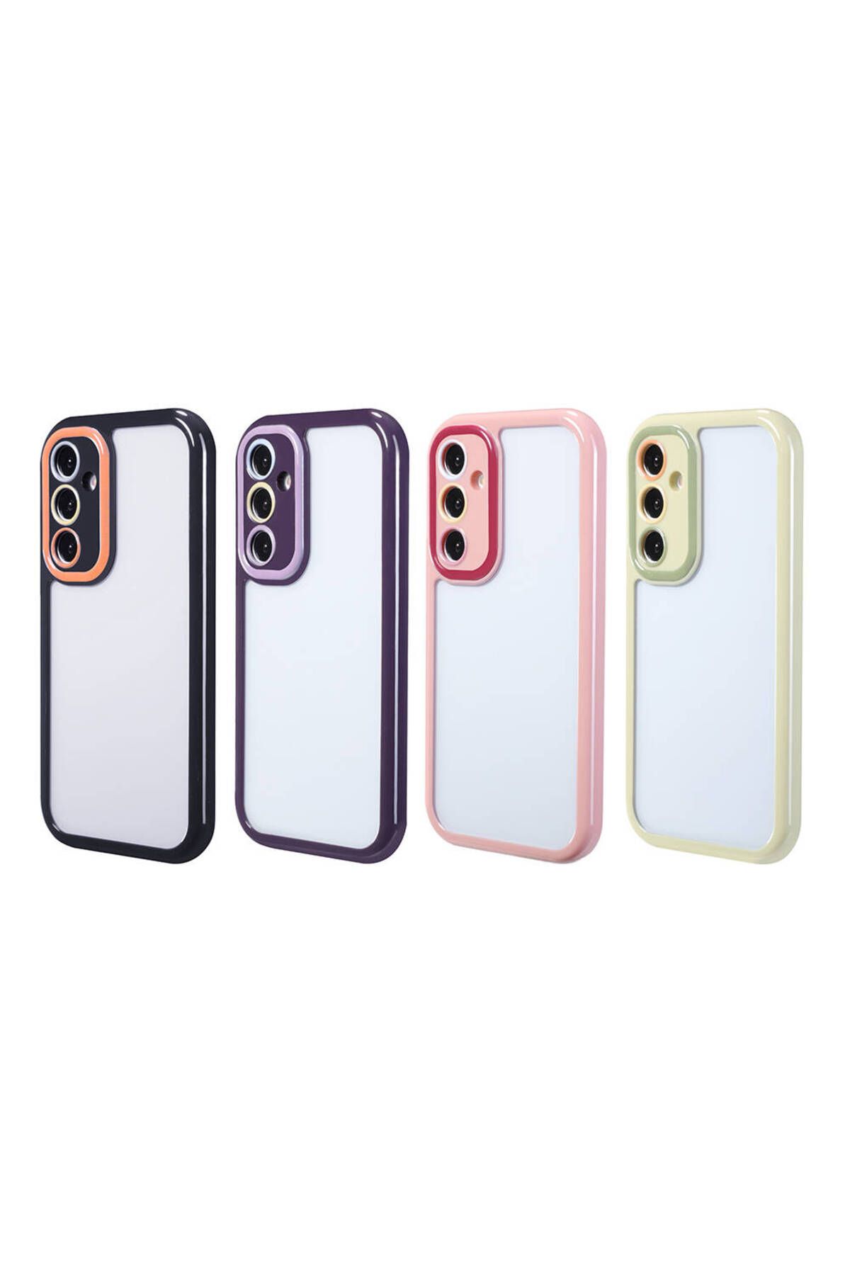 Galaxy A34 Kılıf Kamera Korumalı Renkli Kenar ve Çerçeve Tasarımlı Zore Vitamin Kapak-Yeşil