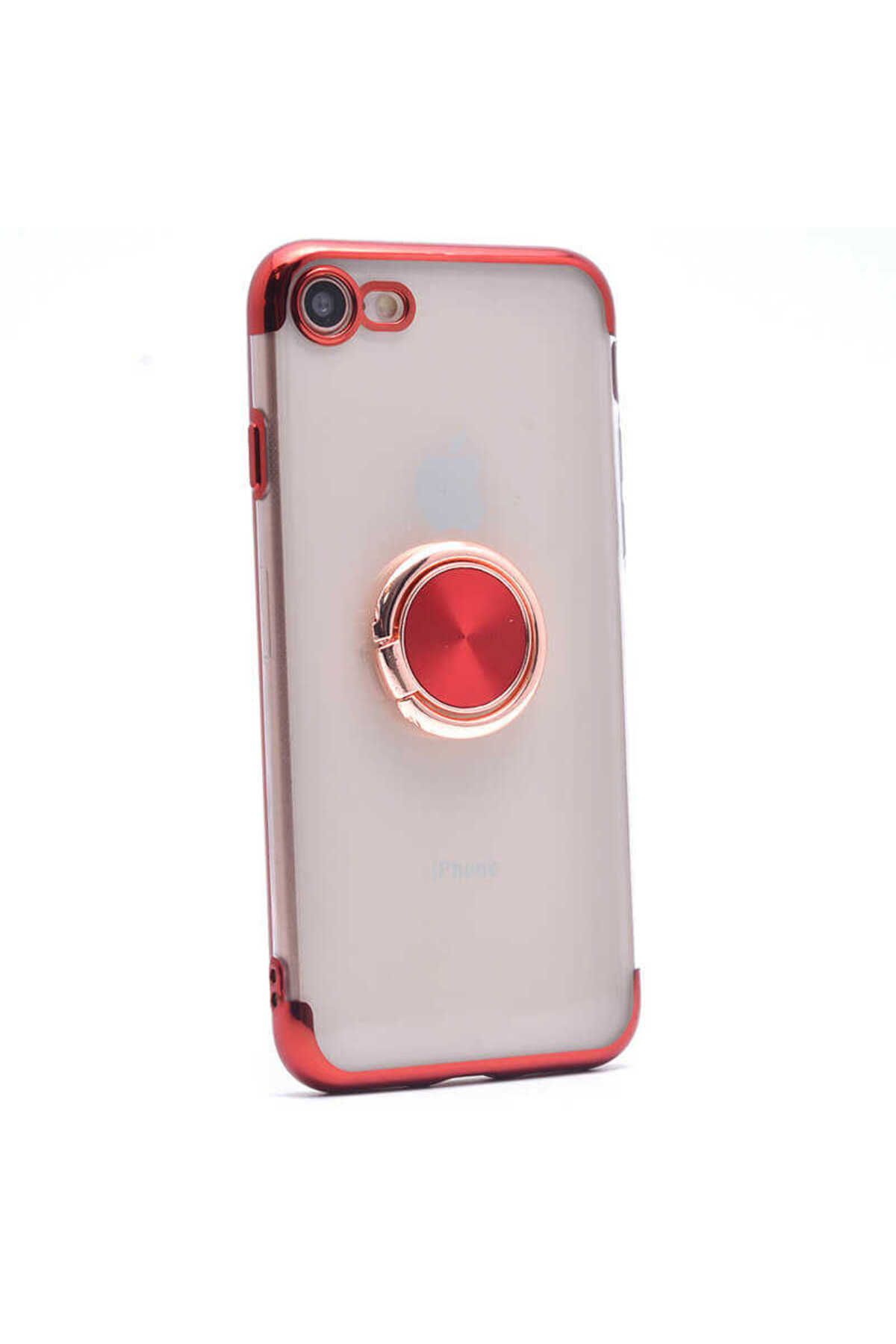 iPhone SE 2022 Uyumlu Zore Gess Silikon-Kırmızı-Rose Gold