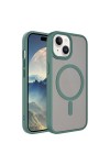 iPhone 15 Uyumlu Mat Arka Yüzey Wireless Şarj Özellikli Zore Flet Magsafe Kılıf-Yeşil iPhone 15 Uyumlu Mat Arka Yüzey Wireless Şarj Özellikli Zore Flet Magsafe Kılıf-Yeşil