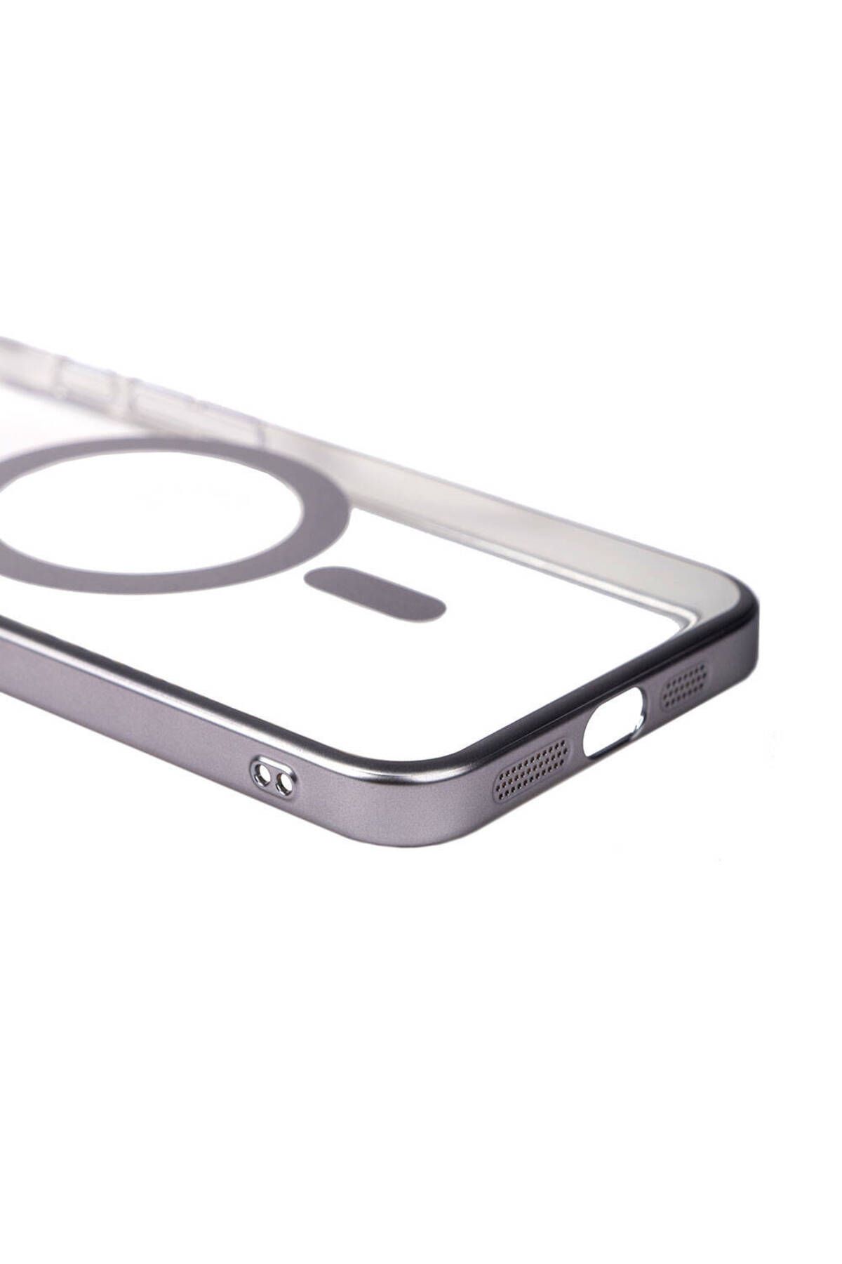 iPhone 15 Pro Uyumlu Wireless Şarj Özellikli Sert PC Zore Mat Riksos Magsafe Kılıf-Gümüş iPhone 15 Pro Uyumlu Wireless Şarj Özellikli Sert PC Zore Mat Riksos Magsafe Kılıf-Gümüş
