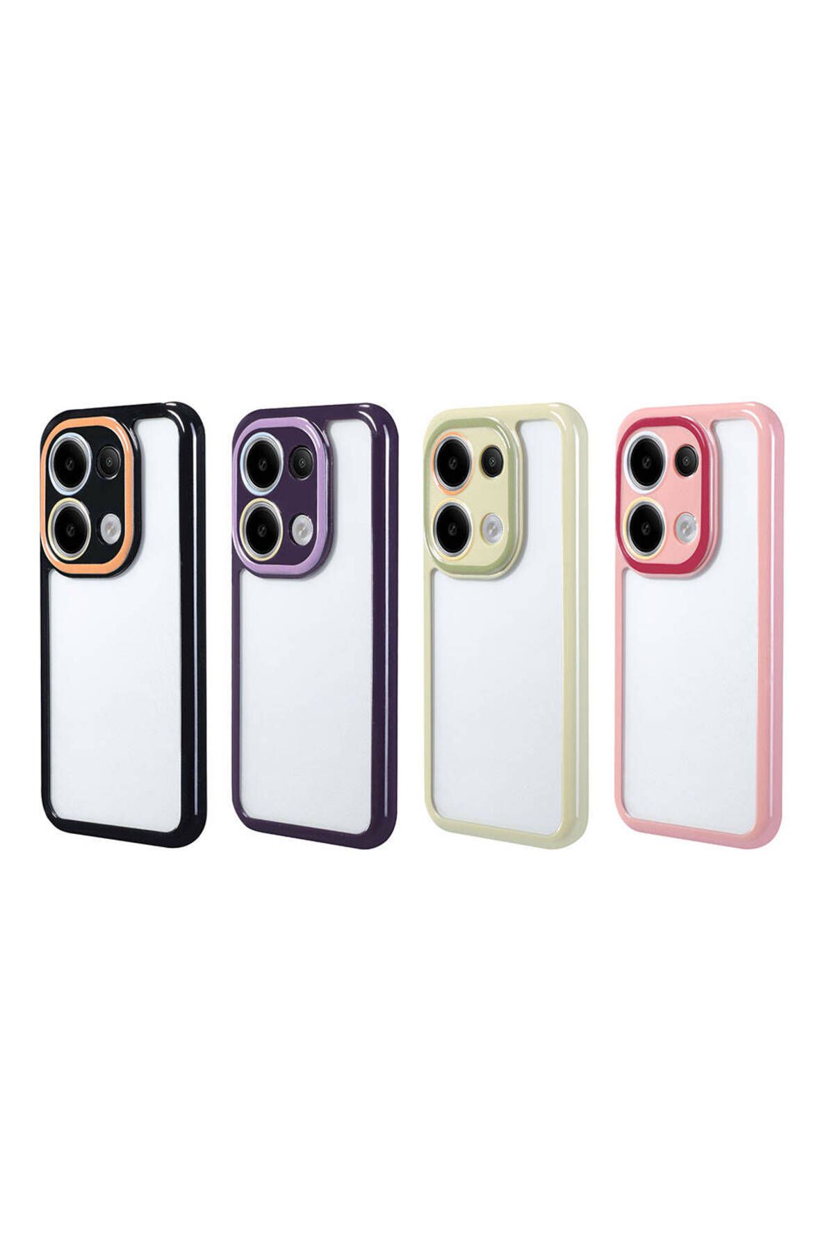 Xiaomi Redmi Note 13 4G Kılıf Kamera Korumalı Renkli Kenar ve Çerçeve Tasarımlı Zore Vitamin Kapak-Y