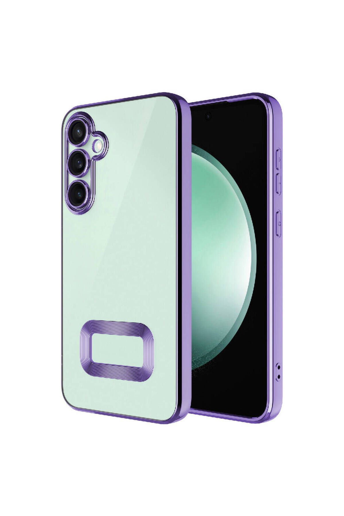 Galaxy S23 FE Uyumlu Kamera Korumalı Logo Gösteren Zore Omega Kılıf-Lila