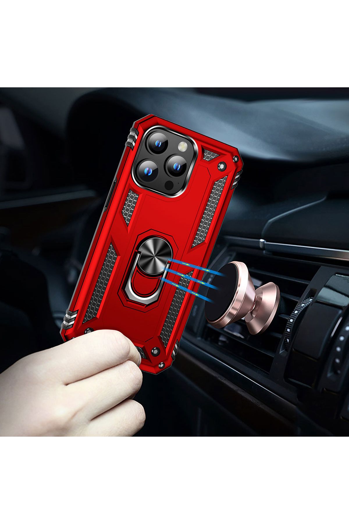 iPhone 15 Pro Uyumlu Zore Vega Kılıf-Kırmızı iPhone 15 Pro Uyumlu Zore Vega Kılıf-Kırmızı