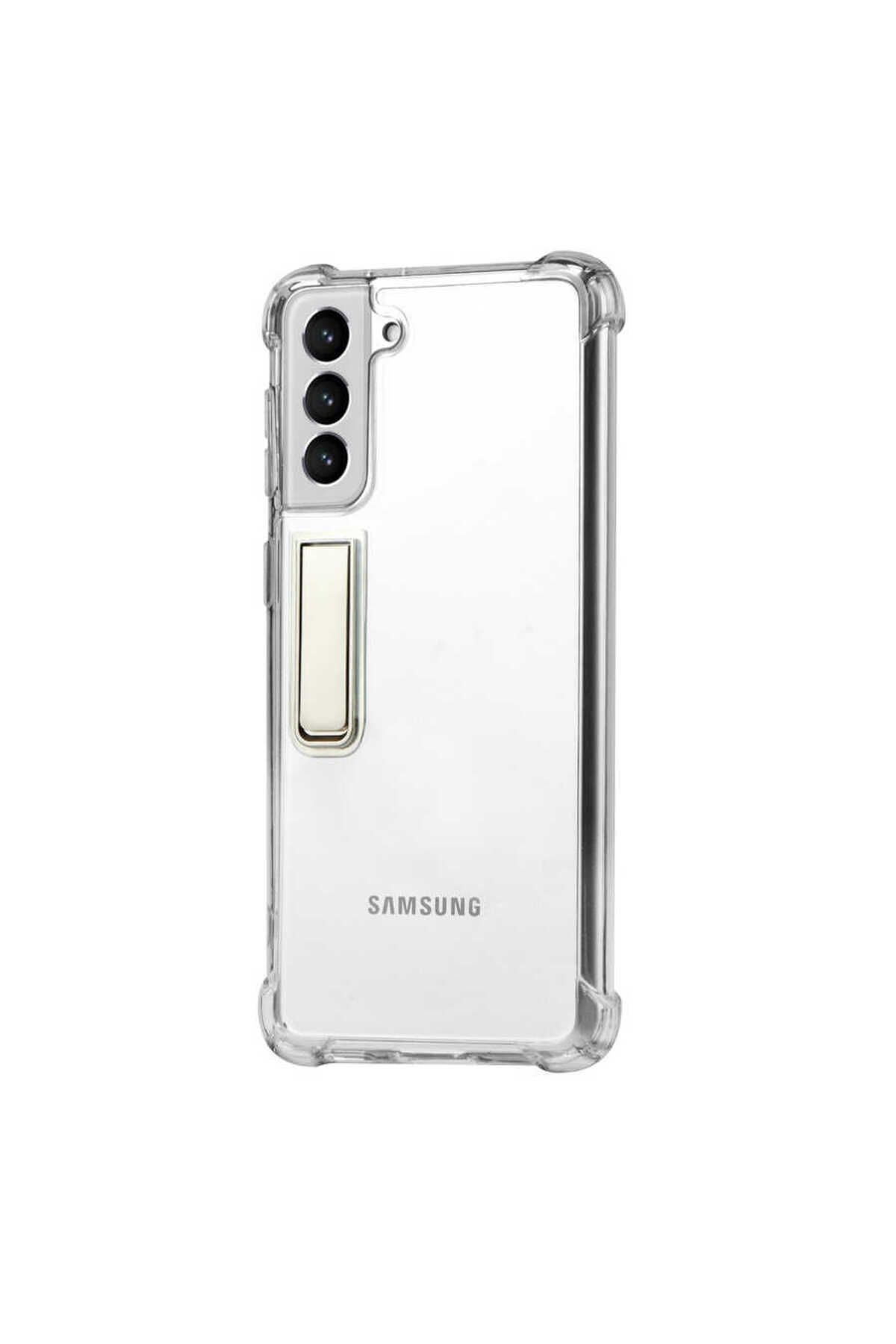Galaxy S21 Plus Uyumlu Zore Standlı Süper Silikon Kılıf-Renksiz Galaxy S21 Plus Uyumlu Zore Standlı Süper Silikon Kılıf-Renksiz