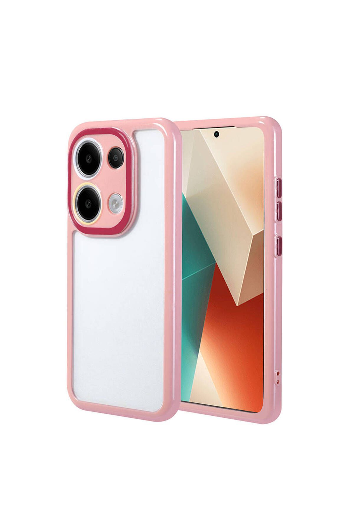 Xiaomi Redmi Note 13 4G Kılıf Kamera Korumalı Renkli Kenar ve Çerçeve Tasarımlı Zore Vitamin Kapak-M