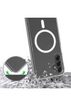 Galaxy S23 FE Uyumlu Magsafe Şarj Özellikli Şeffaf Sert PC Zore Embos Kılıf-Renksiz Galaxy S23 FE Uyumlu Magsafe Şarj Özellikli Şeffaf Sert PC Zore Embos Kılıf-Renksiz