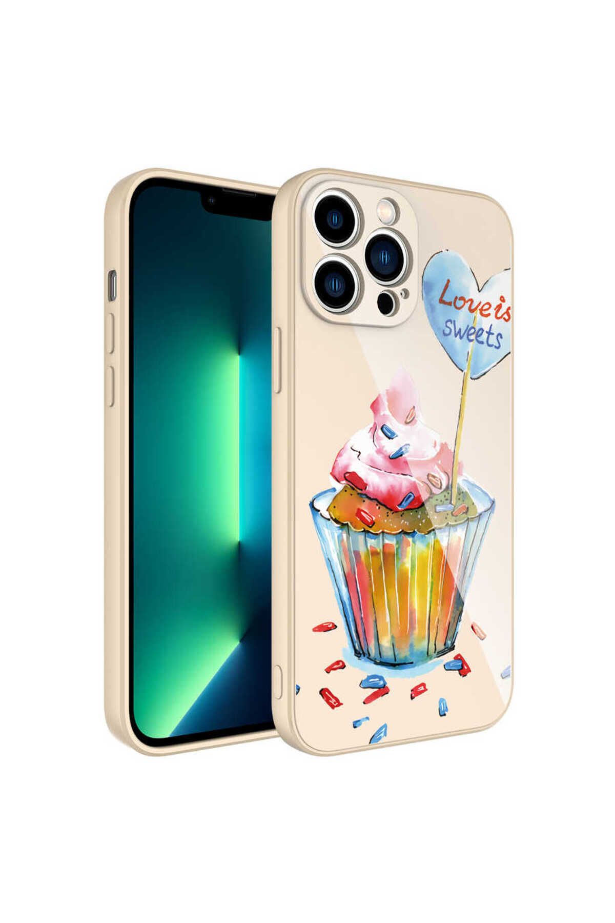 iPhone 12 Pro Max Uyumlu Kamera Korumalı Desenli Sert Silikon Zore Epoksi Kılıf-NO8