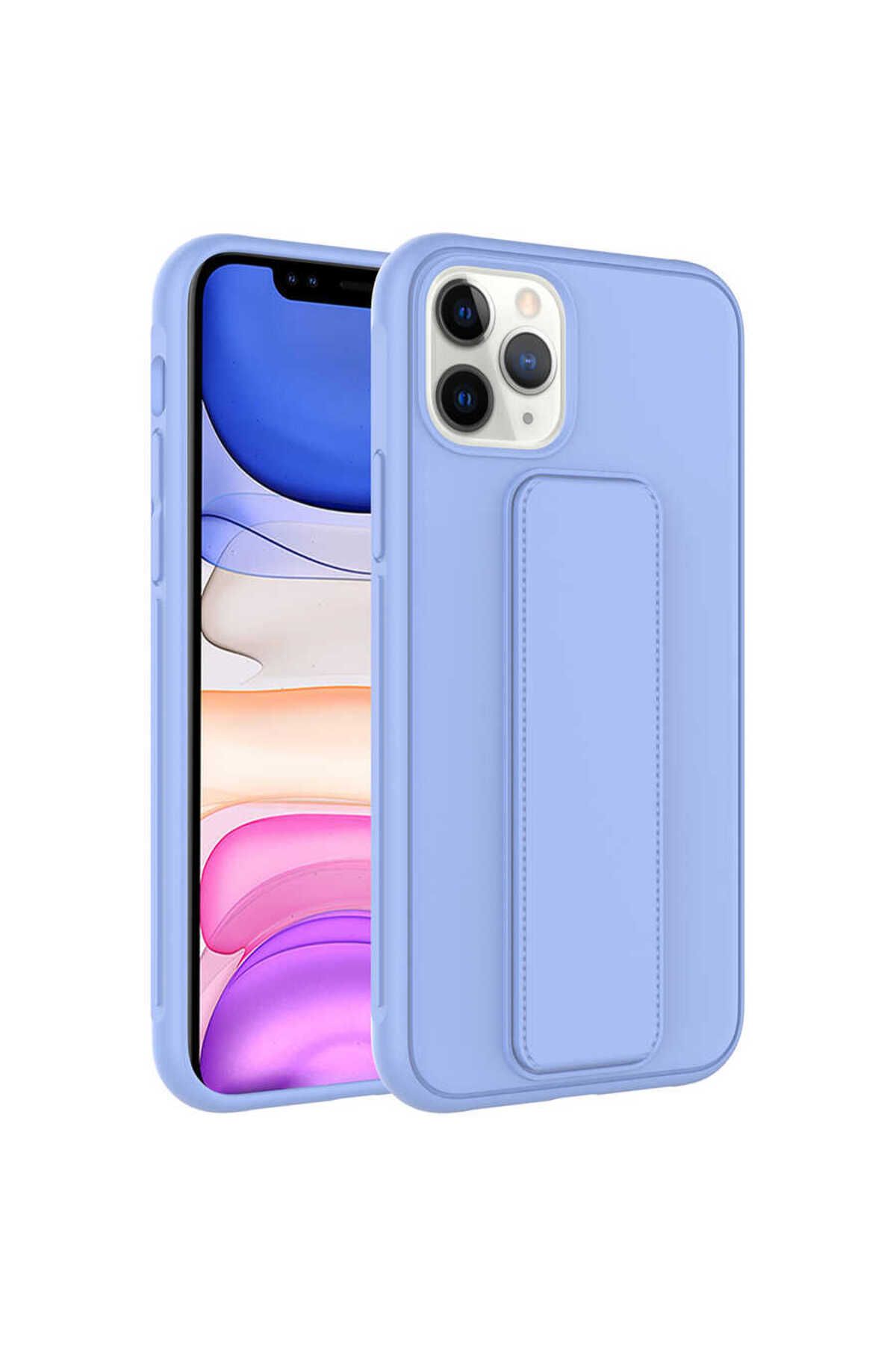 iPhone 11 Pro Max Uyumlu Zore Qstand Kılıf-Lila
