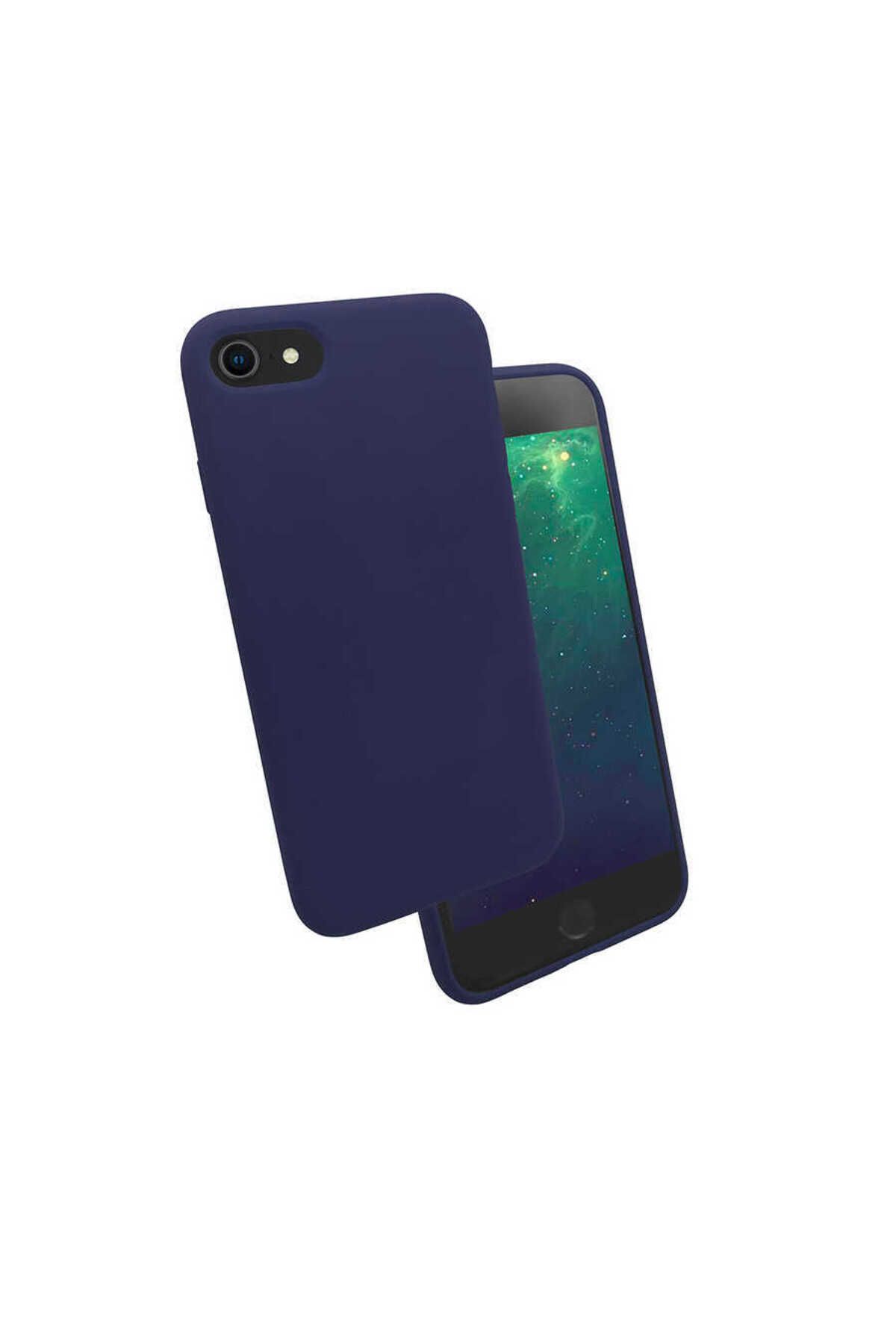iPhone SE 2022 Uyumlu Zore Silk Silikon-Lacivert