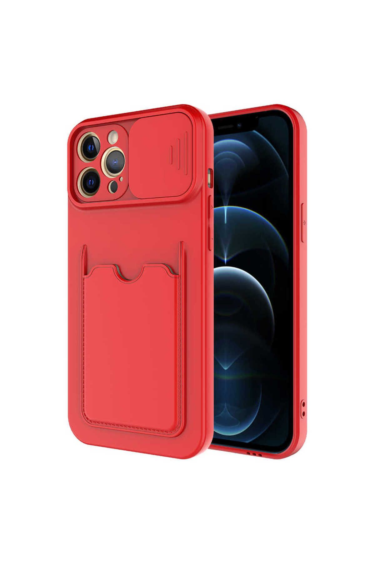 iPhone 12 Pro Max Uyumlu  Kartix Kılıf-Kırmızı