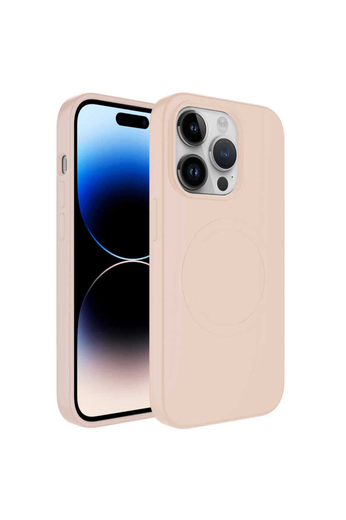 iPhone 11 Pro Max Uyumlu Magsafe Wireless Şarj Özellikli Pastel Renk Silikon Zore Plas Kılıf-P