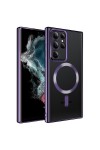 Galaxy S22 Ultra Uyumlu Magsafe Wireless Şarj Özellikli Zore Setro Silikon-Derin Mor Galaxy S22 Ultra Uyumlu Magsafe Wireless Şarj Özellikli Zore Setro Silikon-Derin Mor