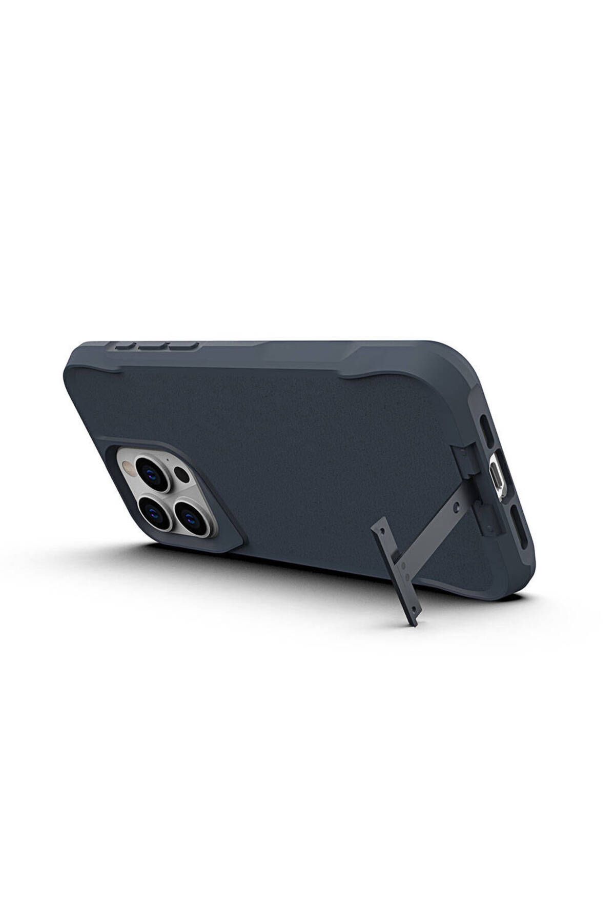 iPhone 15 Pro Max Uyumlu Zore Airbag Kenarlı T-Max Mat Standlı Kılıf-Gri iPhone 15 Pro Max Uyumlu Zore Airbag Kenarlı T-Max Mat Standlı Kılıf-Gri
