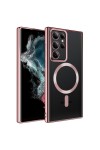 Galaxy S22 Ultra Uyumlu Magsafe Wireless Şarj Özellikli Zore Setro Silikon-Rose Gold Galaxy S22 Ultra Uyumlu Magsafe Wireless Şarj Özellikli Zore Setro Silikon-Rose Gold