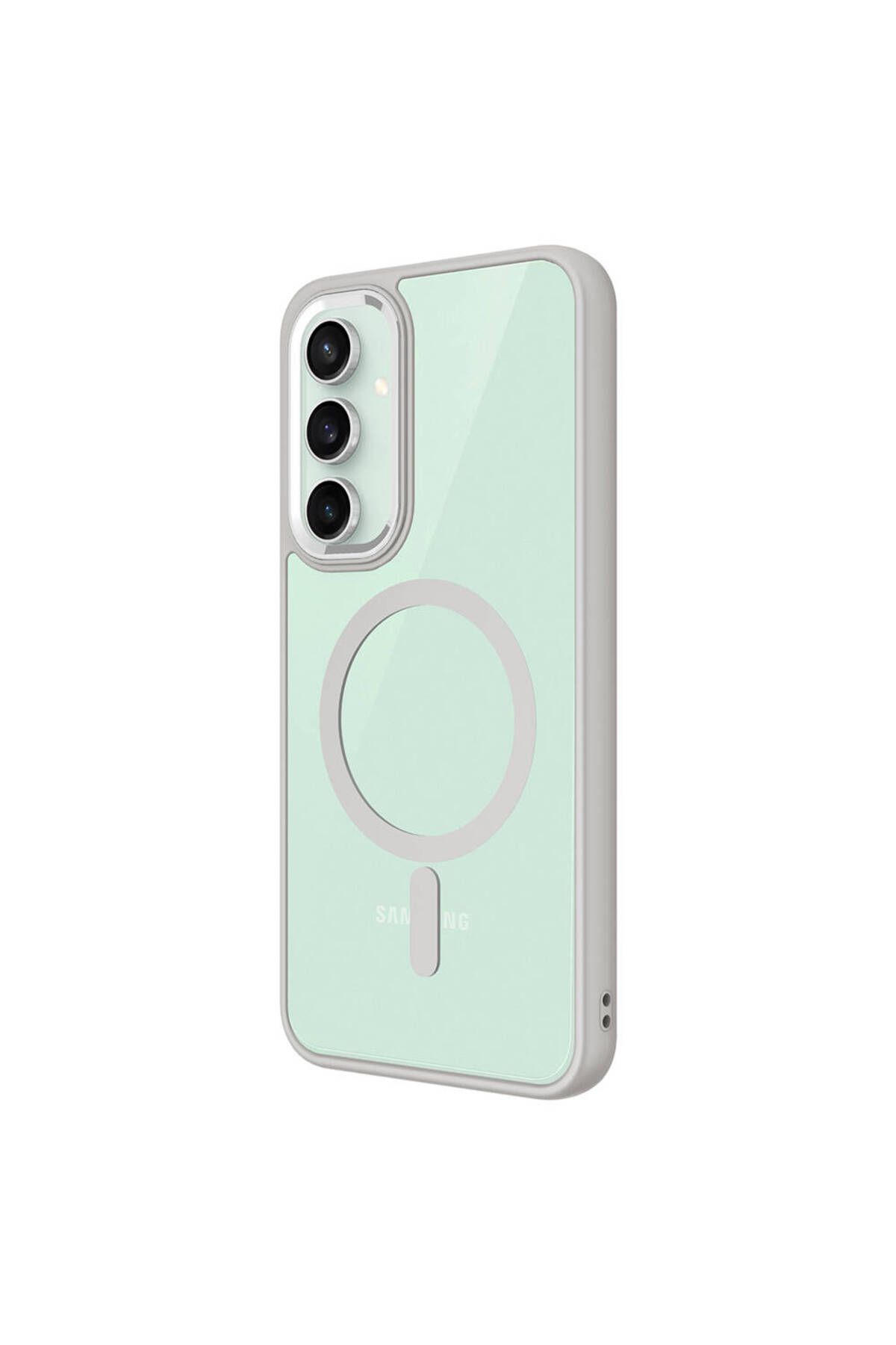 Galaxy S23 FE Uyumlu Wireless Şarj Özellikli Zore Krom Magsafe Silikon Kılıf-Pembe Açık Galaxy S23 FE Uyumlu Wireless Şarj Özellikli Zore Krom Magsafe Silikon Kılıf-Pembe Açık