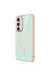 Galaxy S23 FE Uyumlu Wireless Şarj Özellikli Zore Krom Magsafe Silikon Kılıf-Pembe Açık Galaxy S23 FE Uyumlu Wireless Şarj Özellikli Zore Krom Magsafe Silikon Kılıf-Pembe Açık