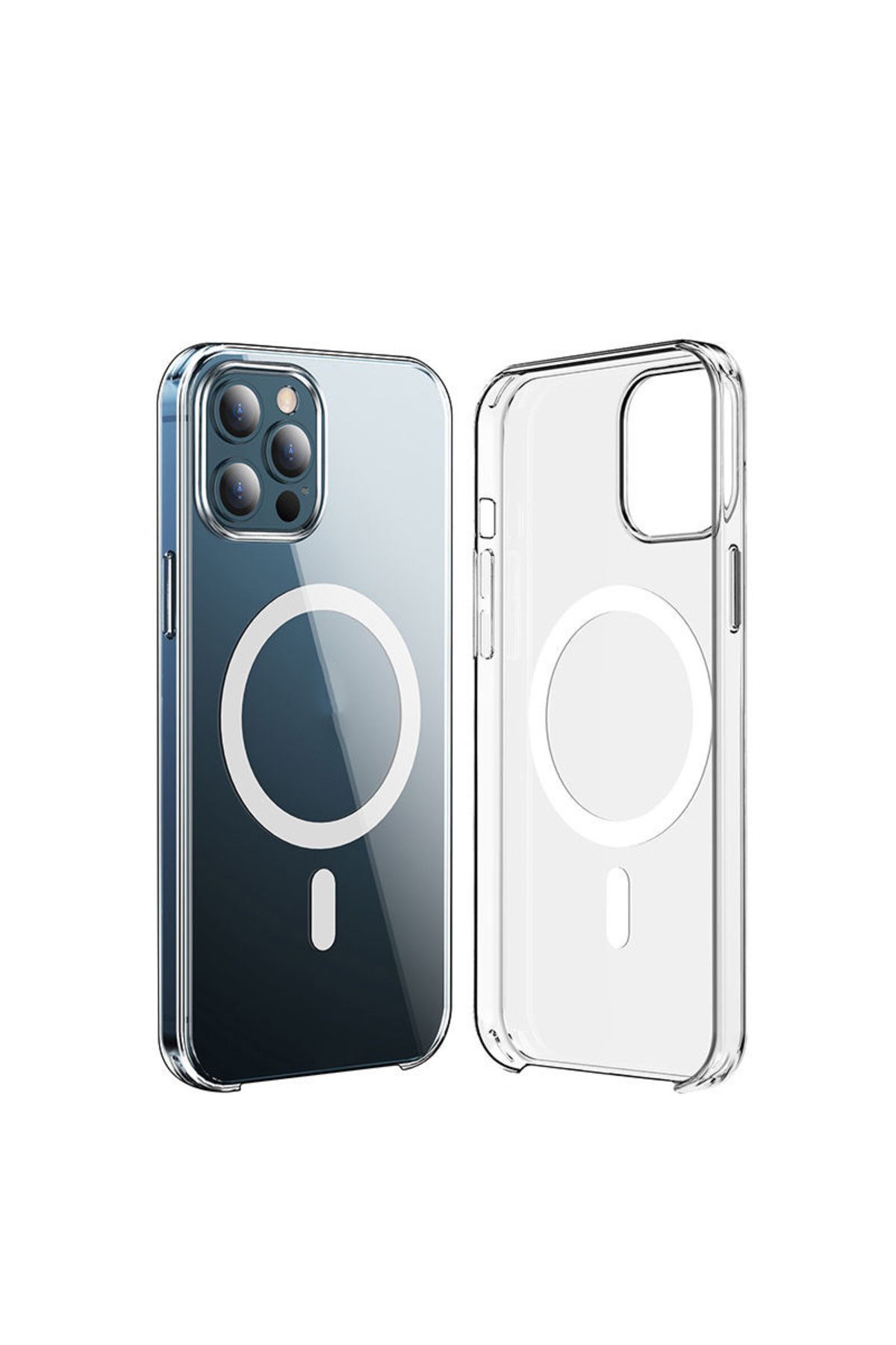 iPhone 15 Pro Uyumlu Zore Wireless Şarj Özellikli Şeffaf Orjin Kılıf-Renksiz
