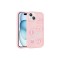 iPhone 15 Uyumlu Kabartma Figürlü Parlak Zore Toys Silikon Kılıf-Pembe
