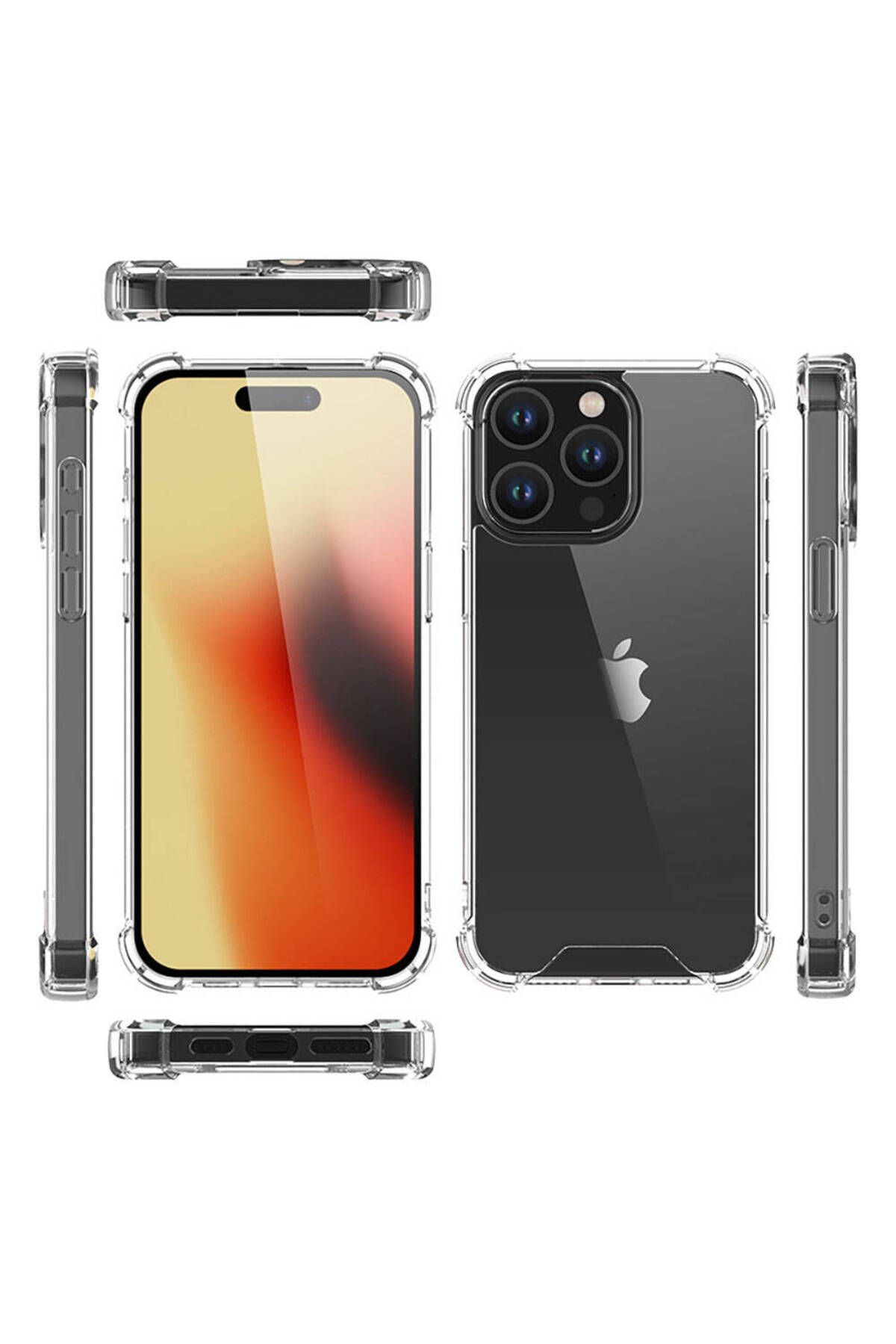 iPhone 15 Pro Uyumlu Zore Nitro Anti Shock Silikon-Renksiz