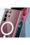 Galaxy S23 Ultra Uyumlu Zore Magsafe Şarj Özellikli Şeffaf Sert PC Zore Embos Kılıf- Galaxy S23 Ultra Uyumlu Zore Magsafe Şarj Özellikli Şeffaf Sert PC Zore Embos Kılıf-