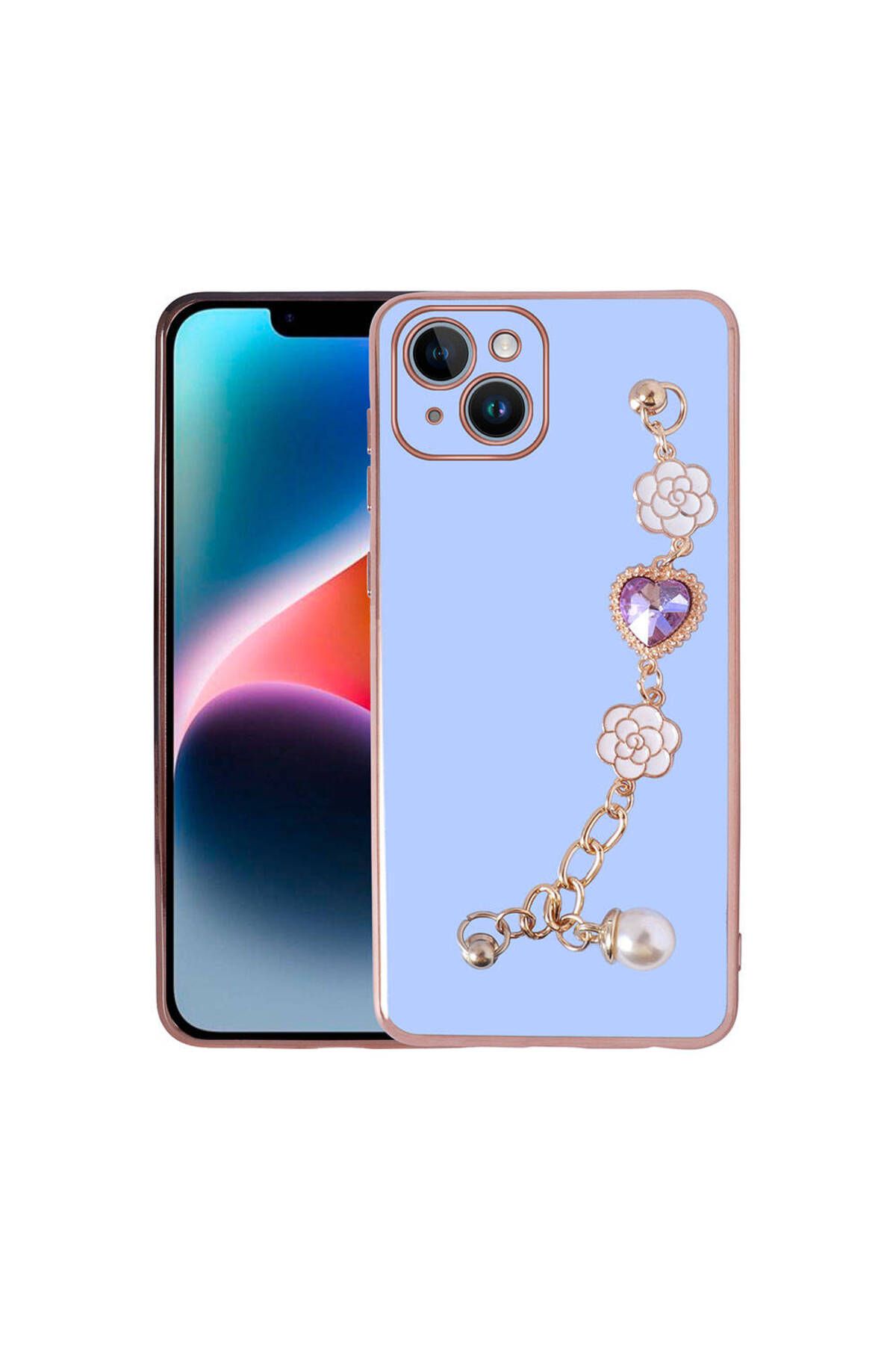 iPhone 15 Zore El Tutamaçlı Kamera Korumalı Zore Taka Silikon Kılıf-Mor