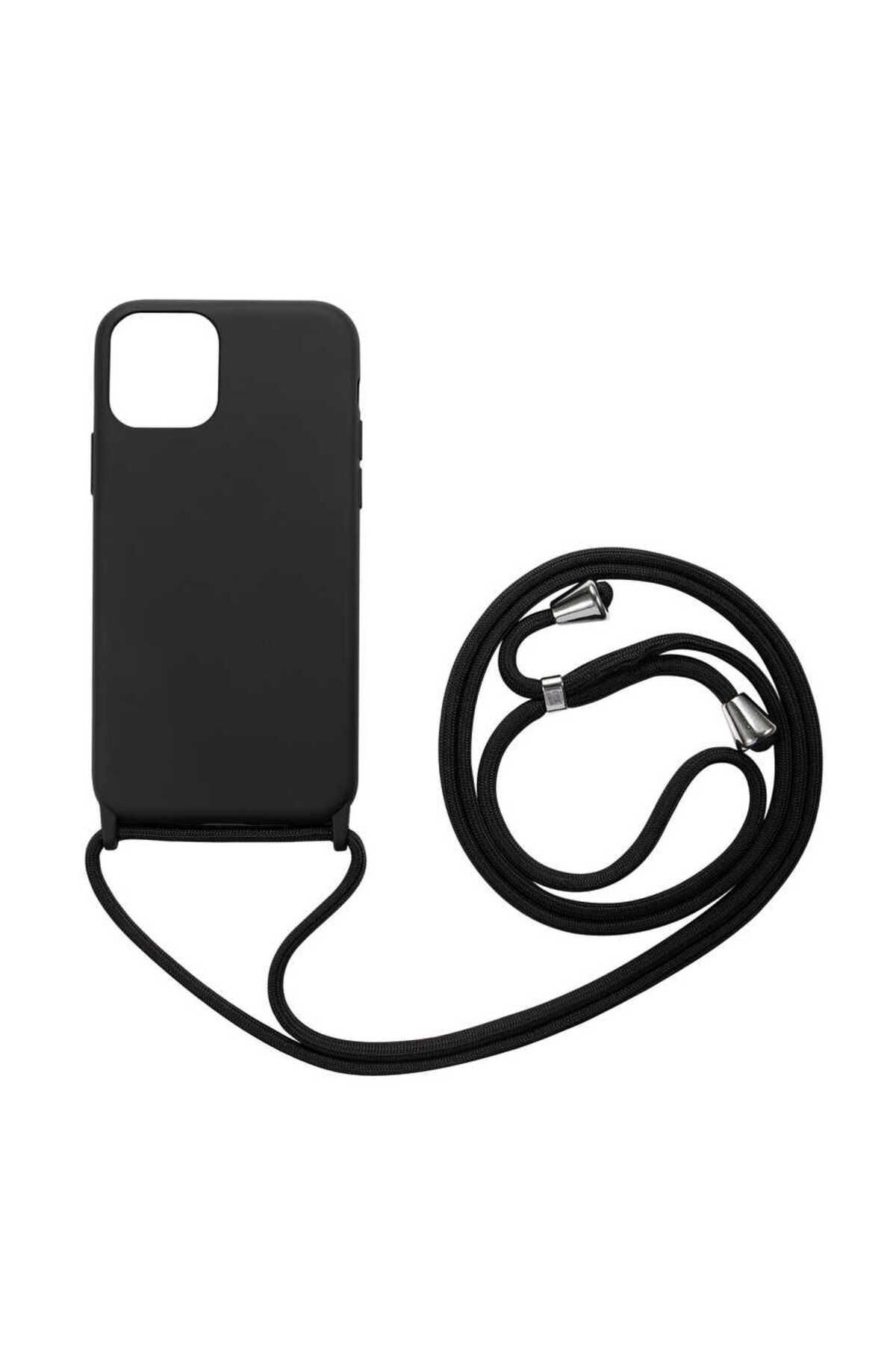 iPhone 12 Mini Uyumlu Zore Ropi Kılıf-Siyah