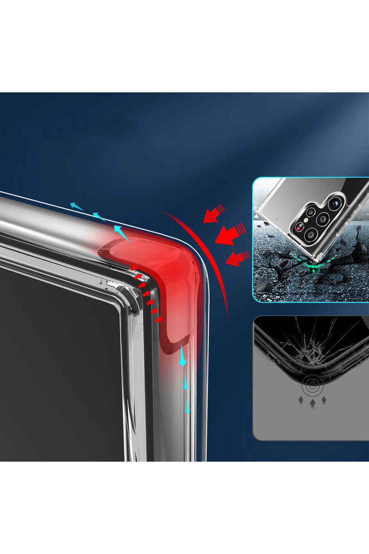 Galaxy S22 Ultra Uyumlu Standlı Şeffaf Silikon Zore L-Stand Kılıf-Renksiz Galaxy S22 Ultra Uyumlu Standlı Şeffaf Silikon Zore L-Stand Kılıf-Renksiz