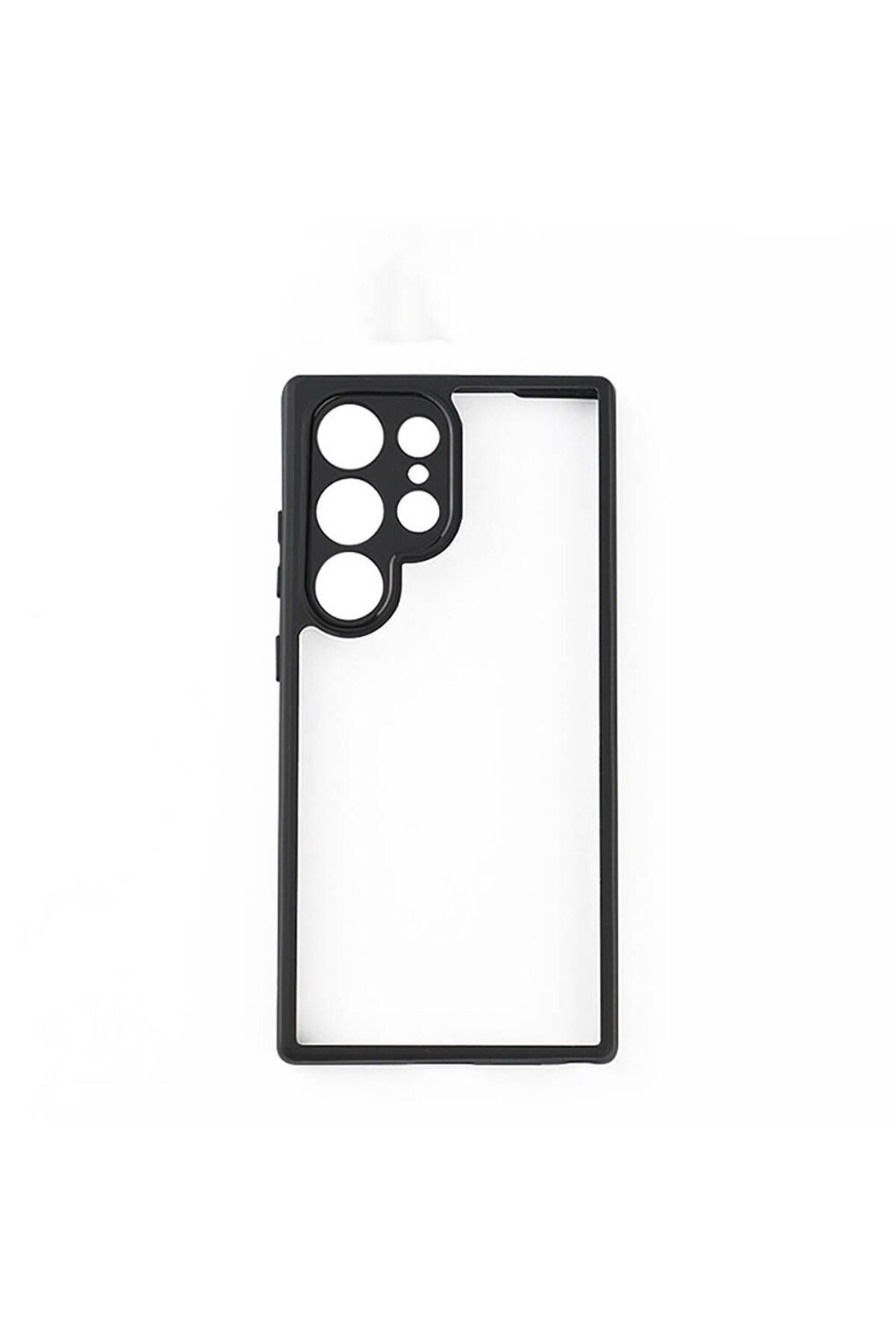 Galaxy S24 Ultra Uyumlu Kamera Korumalı Şeffaf Arka Yüzey Zore New Roll Kılıf-Siyah