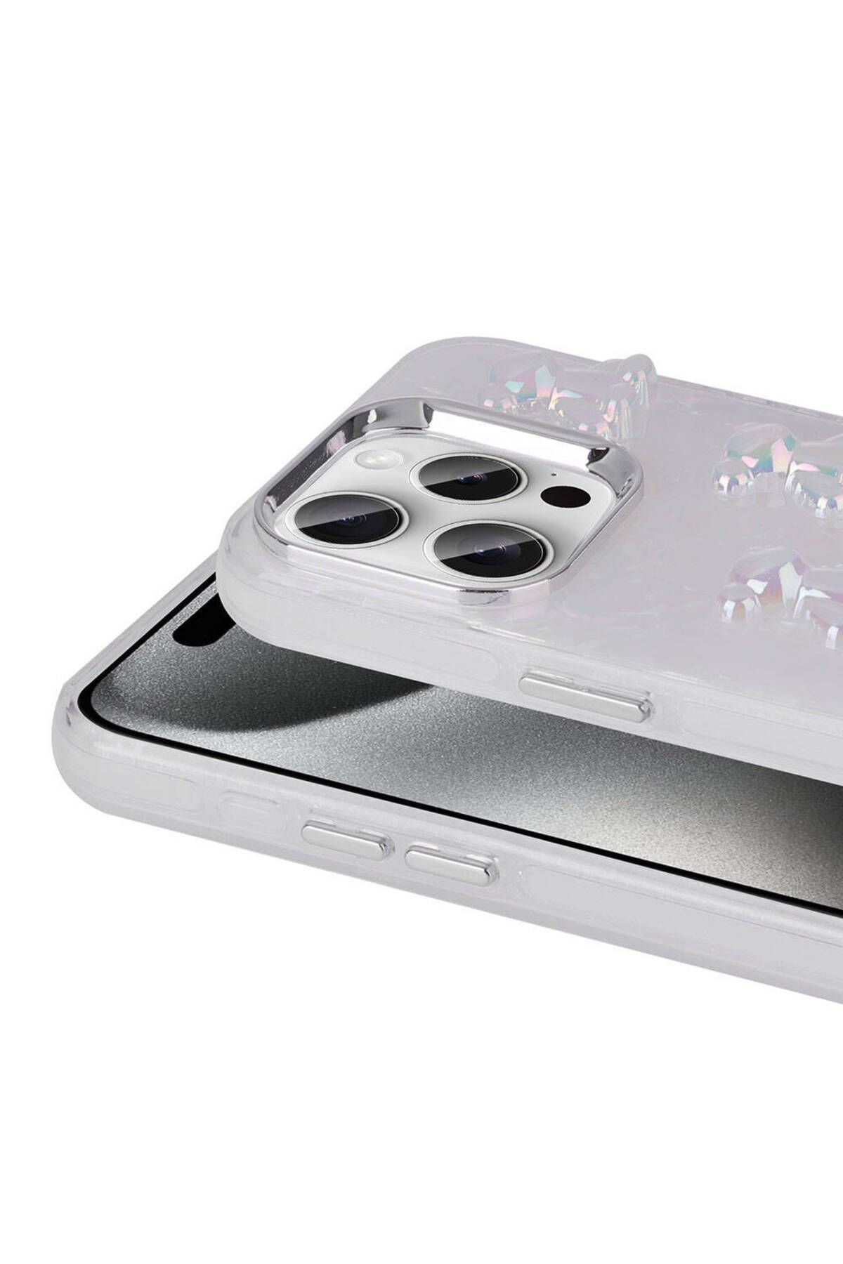 iPhone 15 Pro Uyumlu Kabartma Figürlü Parlak Zore Eralli Silikon Kılıf-Kalp iPhone 15 Pro Uyumlu Kabartma Figürlü Parlak Zore Eralli Silikon Kılıf-Kalp