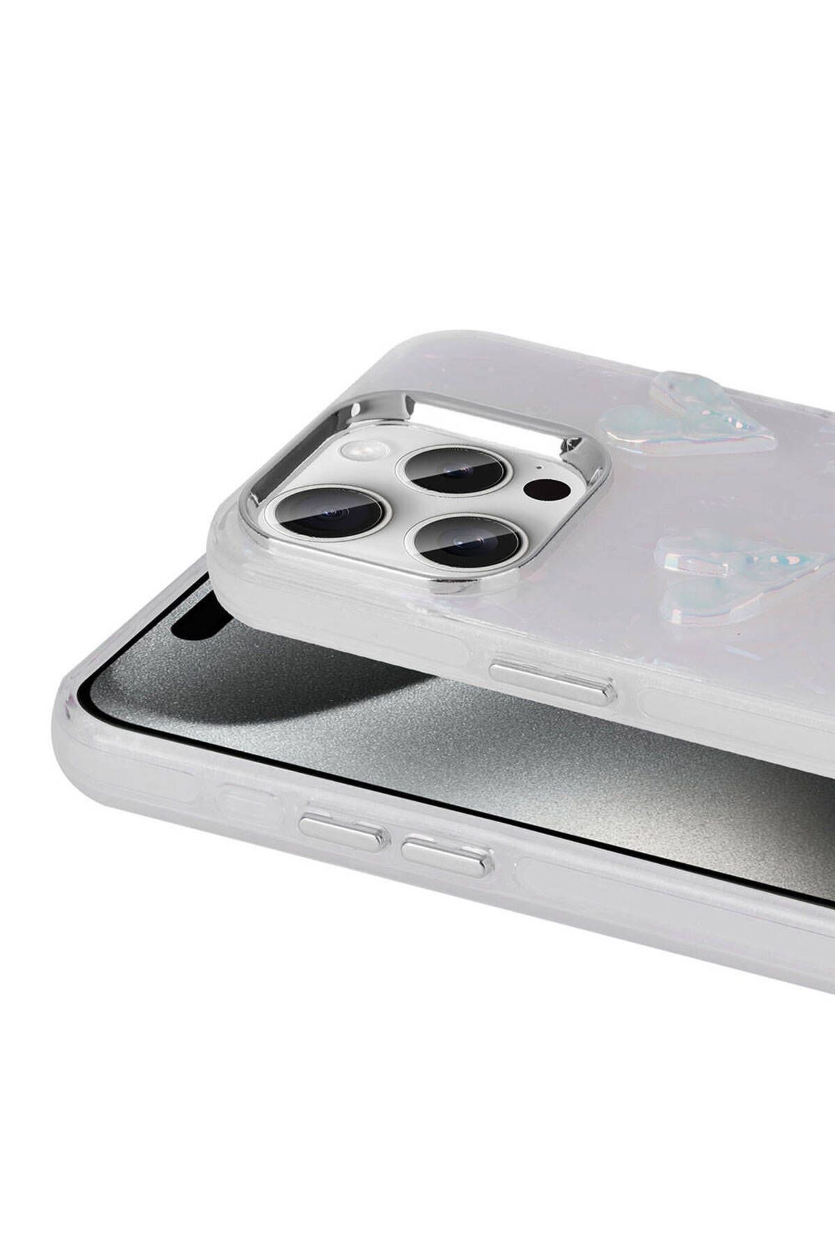 iPhone 15 Pro Uyumlu Kabartma Figürlü Parlak Zore Eralli Silikon Kılıf-Kalp iPhone 15 Pro Uyumlu Kabartma Figürlü Parlak Zore Eralli Silikon Kılıf-Kalp