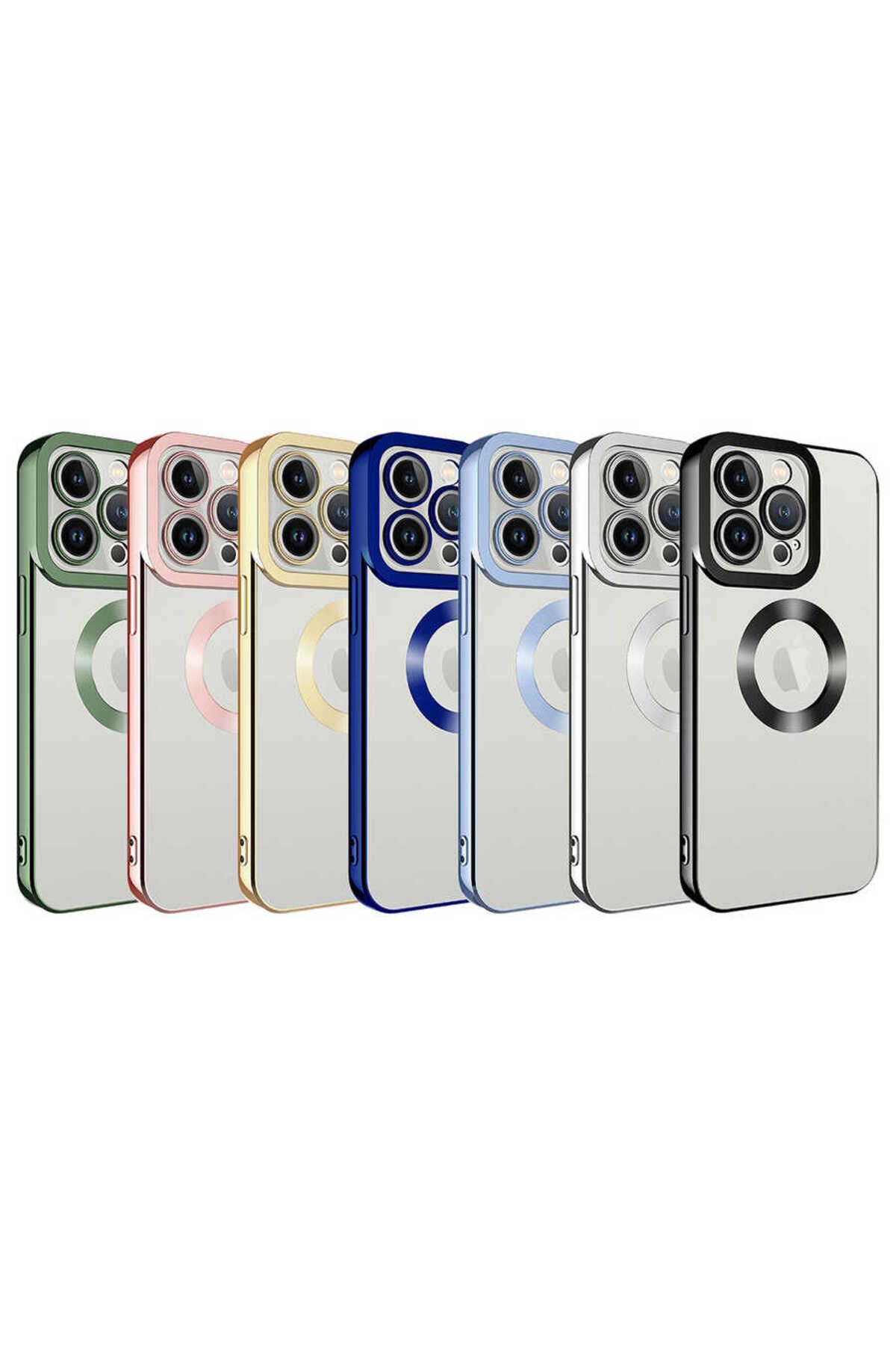 iPhone 12 Pro Max Uyumlu Kamera Korumalı Logo Gösteren Zore Omega Kılıf-Yeşil