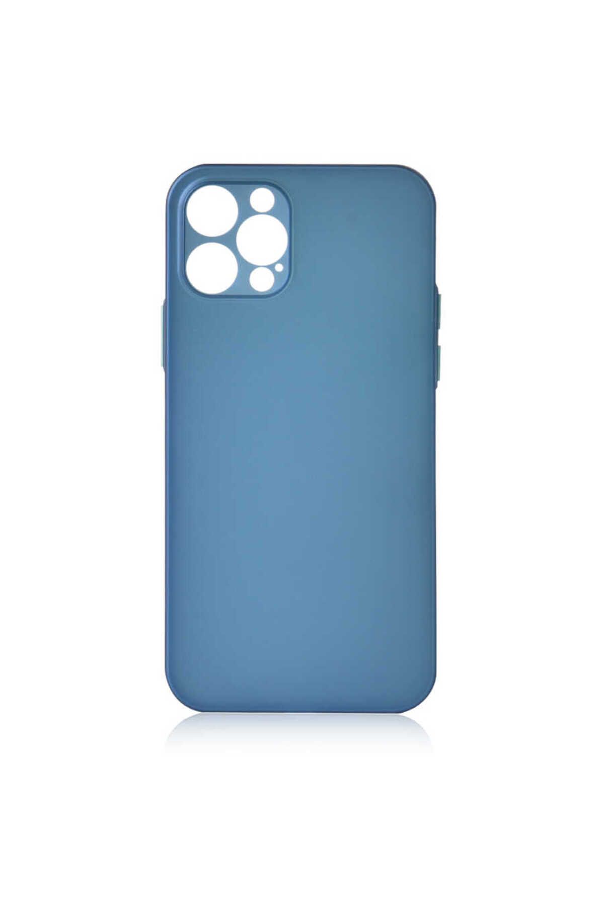 iPhone 12 Pro Max Uyumlu  Slims Kılıf-Saks Mavi