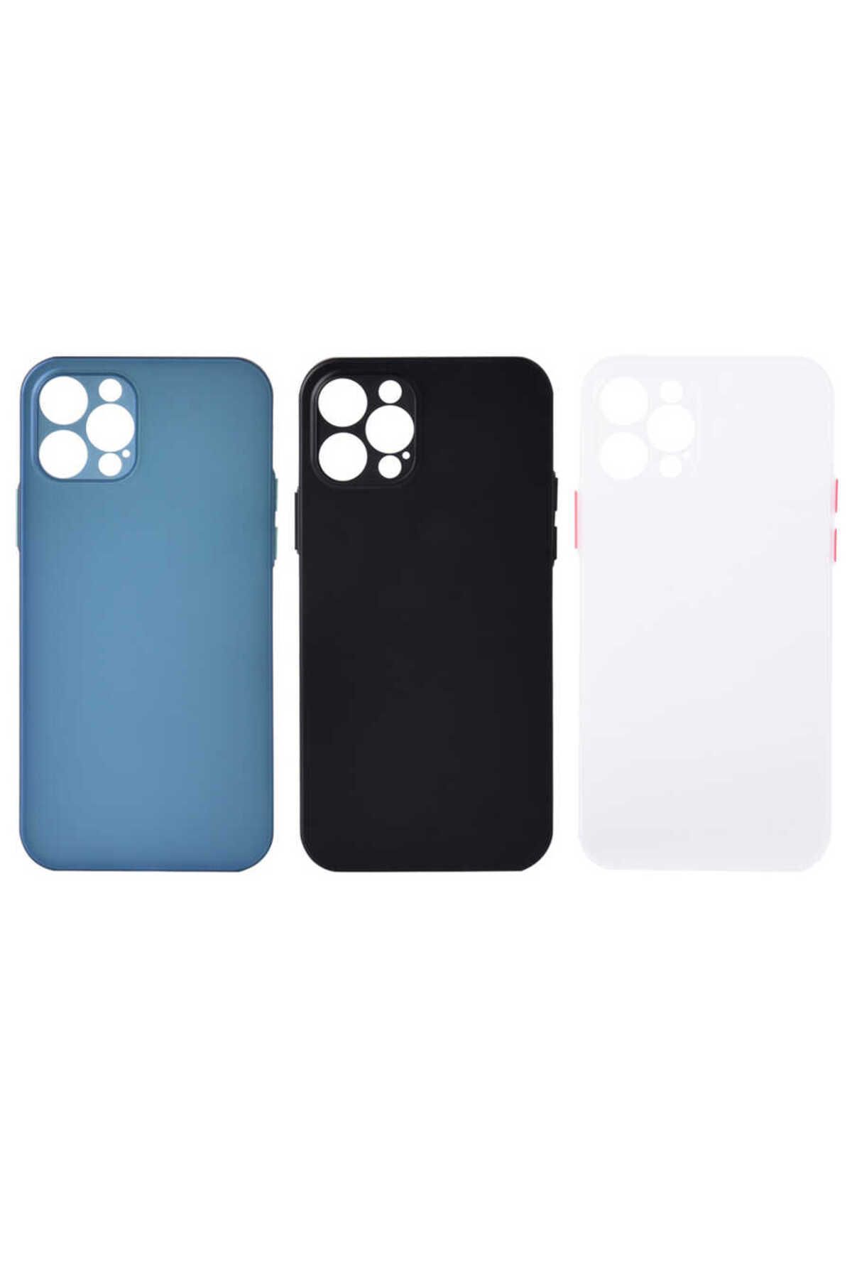 iPhone 12 Pro Max Uyumlu  Slims Kılıf-Saks Mavi