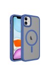 iPhone 11 Uyumlu Mat Arka Yüzey Wireless Şarj Özellikli Zore Flet Magsafe Kılıf-Mavi iPhone 11 Uyumlu Mat Arka Yüzey Wireless Şarj Özellikli Zore Flet Magsafe Kılıf-Mavi