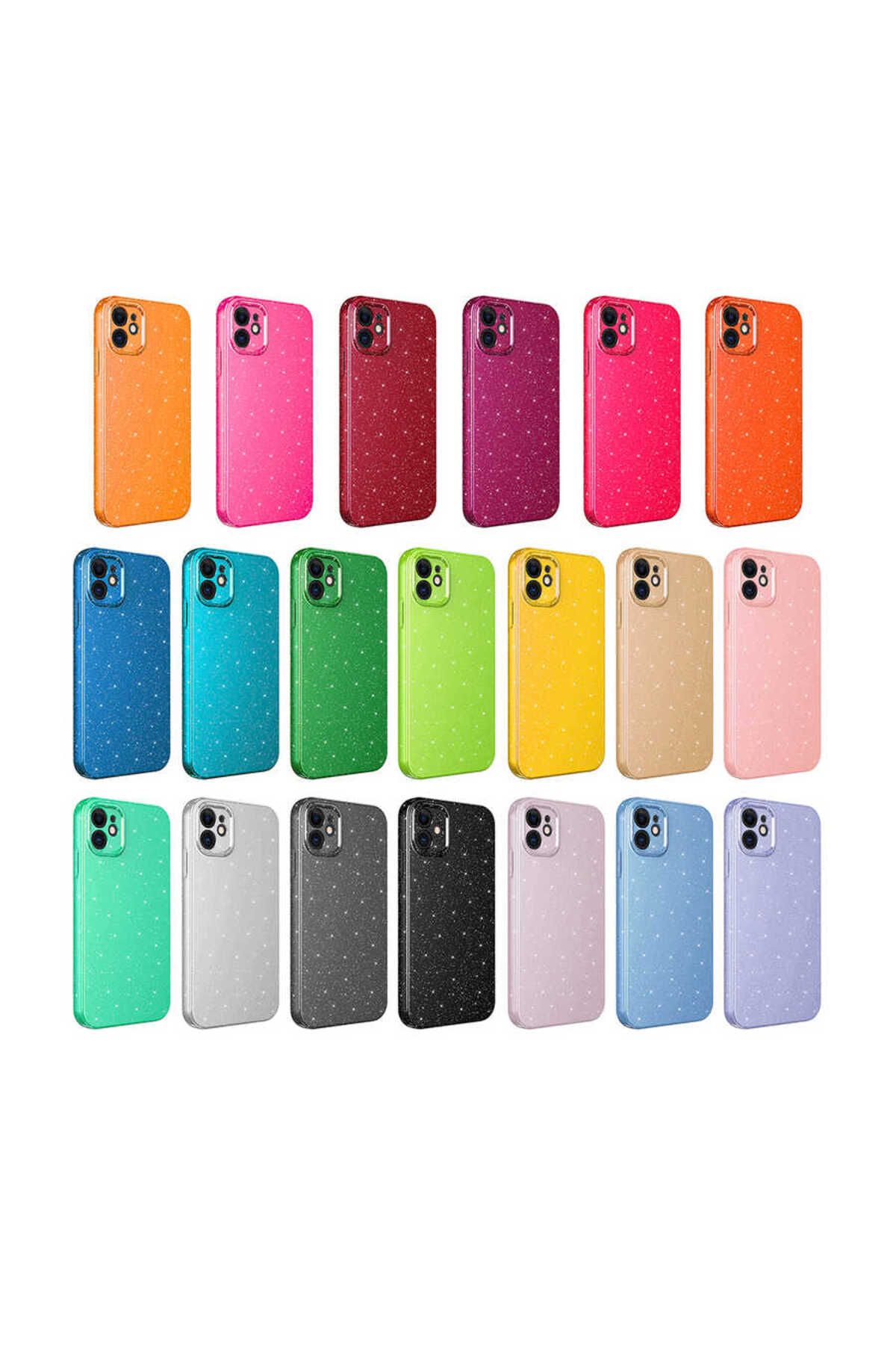 iPhone 11 Uyumlu Kamera Korumalı Simli Lüks Zore Koton Kılıf-Lila