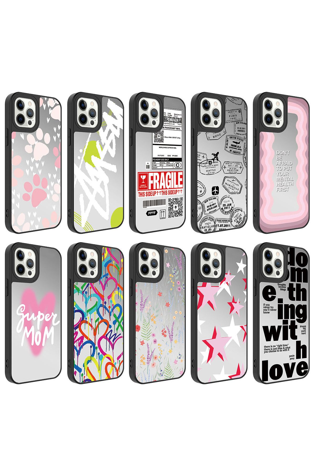 iPhone 12 Pro Max Uyumlu Aynalı Desenli Kamera Korumalı Parlak Zore Mirror Kılıf-Love iPhone 12 Pro Max Uyumlu Aynalı Desenli Kamera Korumalı Parlak Zore Mirror Kılıf-Love