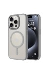 iPhone 15 Pro Uyumlu Wireless Şarj Özellikli Zore Krom Magsafe Silikon Kılıf-Gri iPhone 15 Pro Uyumlu Wireless Şarj Özellikli Zore Krom Magsafe Silikon Kılıf-Gri