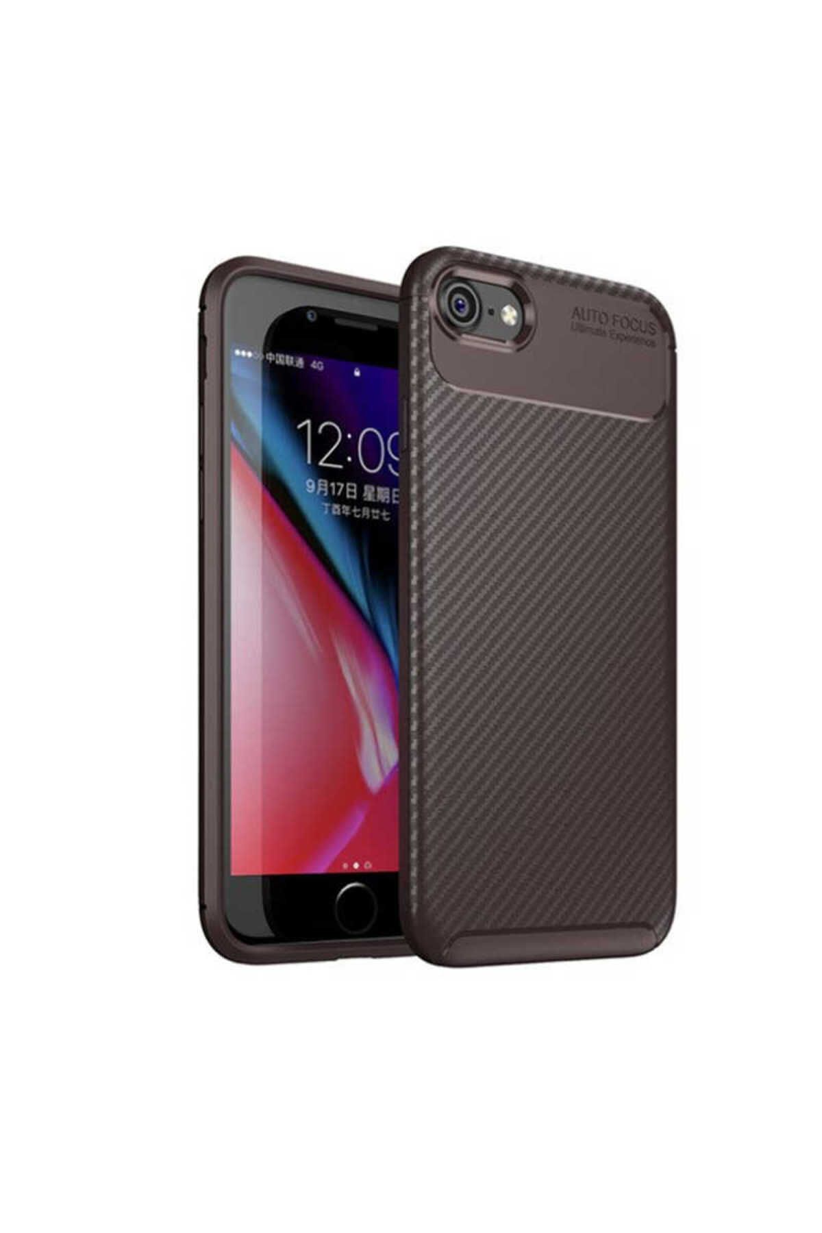 iPhone SE 2022 Uyumlu Zore Negro Silikon Kılıf-Kahverengi