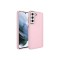 Galaxy S21 FE Uyumlu Metal Çerçeve ve Buton Tasarımlı Silikon Zore Luna Kılıf-Pembe
