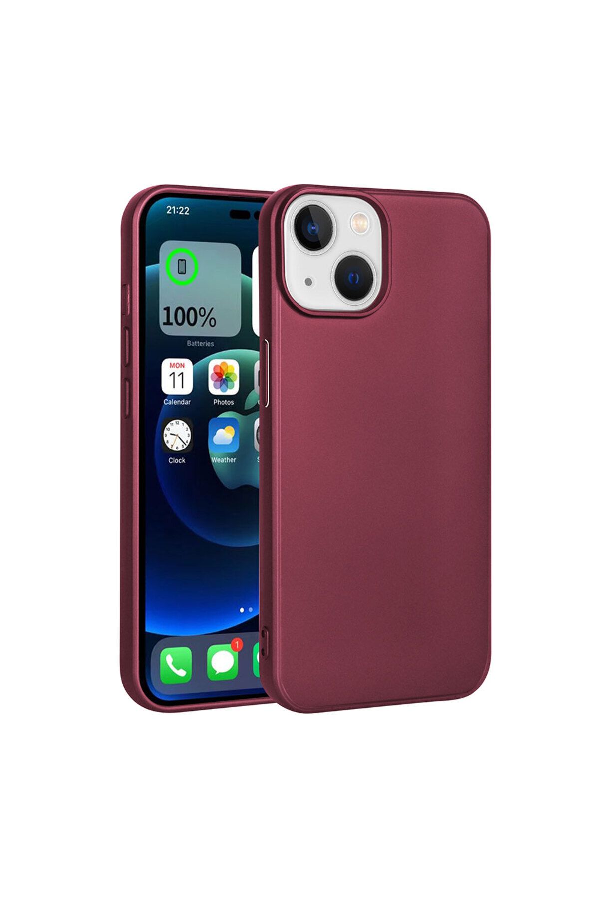 iPhone 15 Uyumlu Zore Premier Silikon Kılıf-Mürdüm