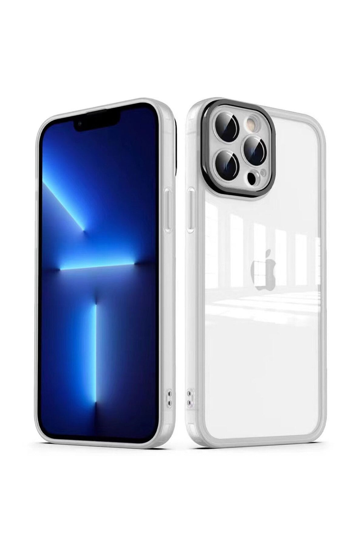 iPhone 12 Pro Max Uyumlu Kamera Korumalı Transparan Zore Post Kılıf-Renksiz